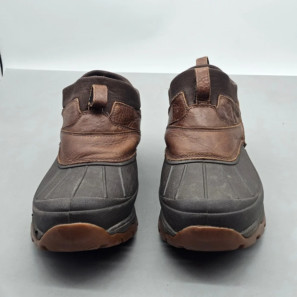 LL Bean Storm Chaser Slip On Boots Mens 13 Brown Leather Waterproof 507173